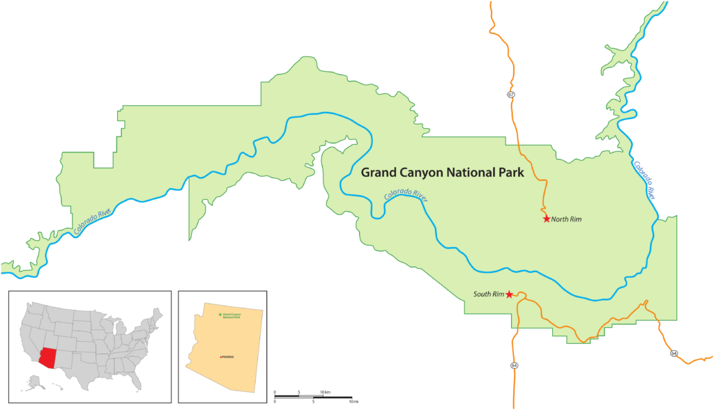Mappa del Grand Canyon
