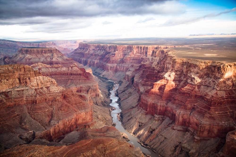 Vista del Grand Canyon dall'elicottero